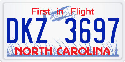 NC license plate DKZ3697