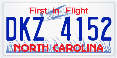NC license plate DKZ4152