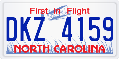 NC license plate DKZ4159