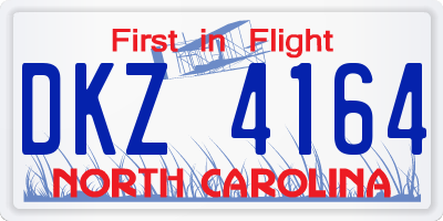 NC license plate DKZ4164