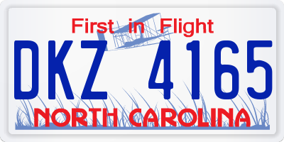 NC license plate DKZ4165