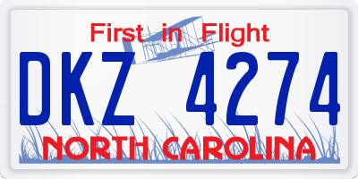 NC license plate DKZ4274