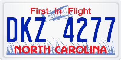 NC license plate DKZ4277