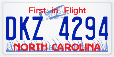 NC license plate DKZ4294