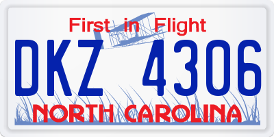 NC license plate DKZ4306
