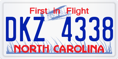 NC license plate DKZ4338