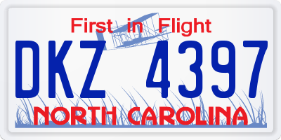 NC license plate DKZ4397