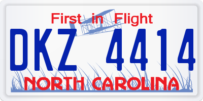 NC license plate DKZ4414