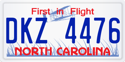NC license plate DKZ4476
