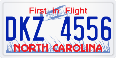 NC license plate DKZ4556