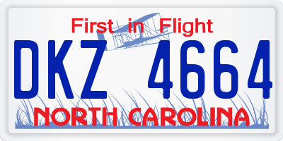 NC license plate DKZ4664