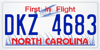 NC license plate DKZ4683