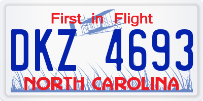 NC license plate DKZ4693