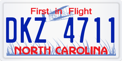 NC license plate DKZ4711