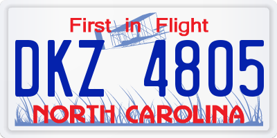 NC license plate DKZ4805