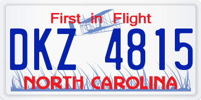 NC license plate DKZ4815