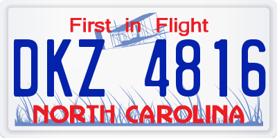NC license plate DKZ4816