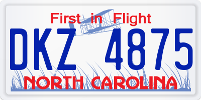 NC license plate DKZ4875