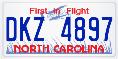 NC license plate DKZ4897