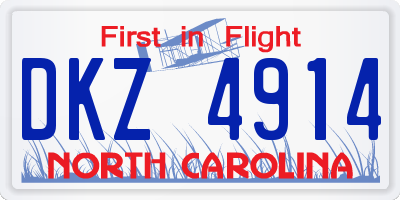 NC license plate DKZ4914
