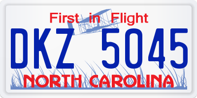 NC license plate DKZ5045