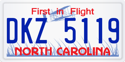 NC license plate DKZ5119