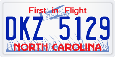 NC license plate DKZ5129