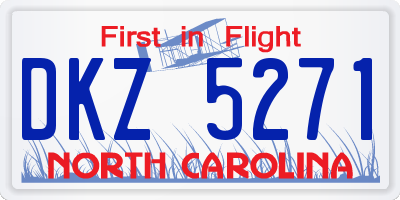 NC license plate DKZ5271