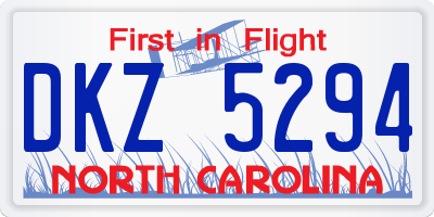 NC license plate DKZ5294