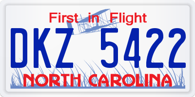 NC license plate DKZ5422