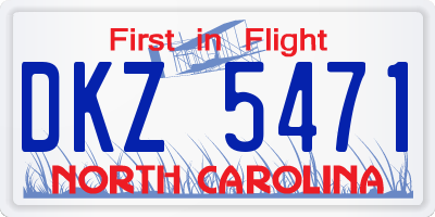 NC license plate DKZ5471