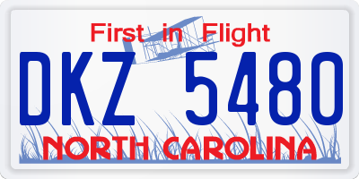 NC license plate DKZ5480