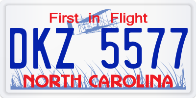NC license plate DKZ5577