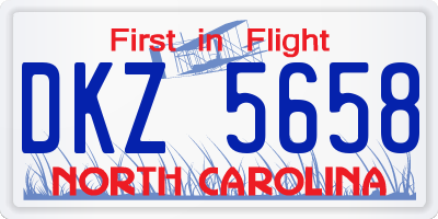 NC license plate DKZ5658