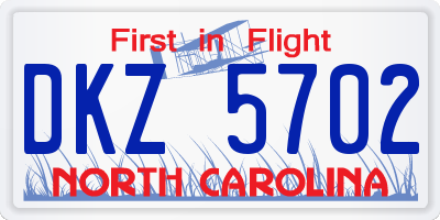 NC license plate DKZ5702