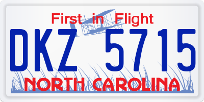 NC license plate DKZ5715