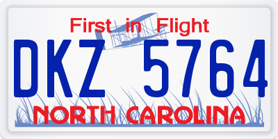 NC license plate DKZ5764