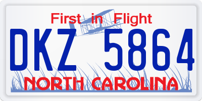 NC license plate DKZ5864