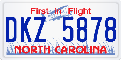 NC license plate DKZ5878