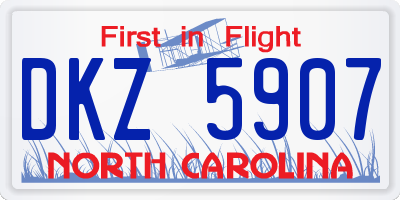 NC license plate DKZ5907