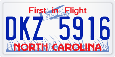 NC license plate DKZ5916