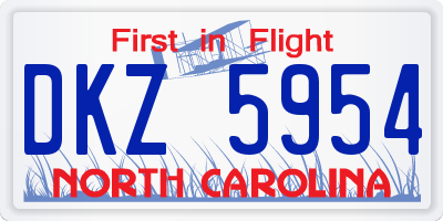 NC license plate DKZ5954