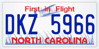 NC license plate DKZ5966