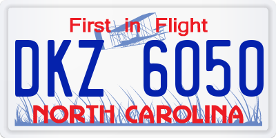 NC license plate DKZ6050