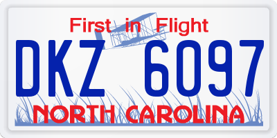 NC license plate DKZ6097