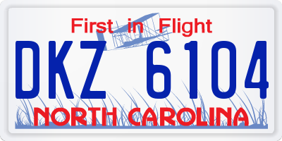 NC license plate DKZ6104