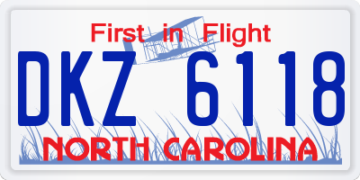 NC license plate DKZ6118