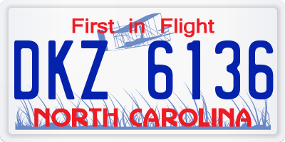 NC license plate DKZ6136
