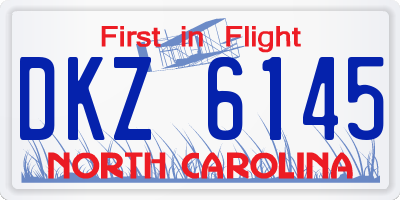 NC license plate DKZ6145