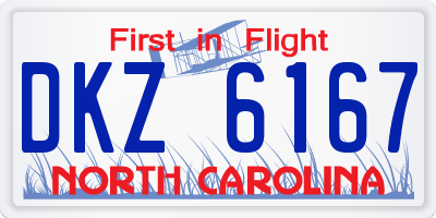 NC license plate DKZ6167